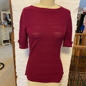 Maroon knit top - small